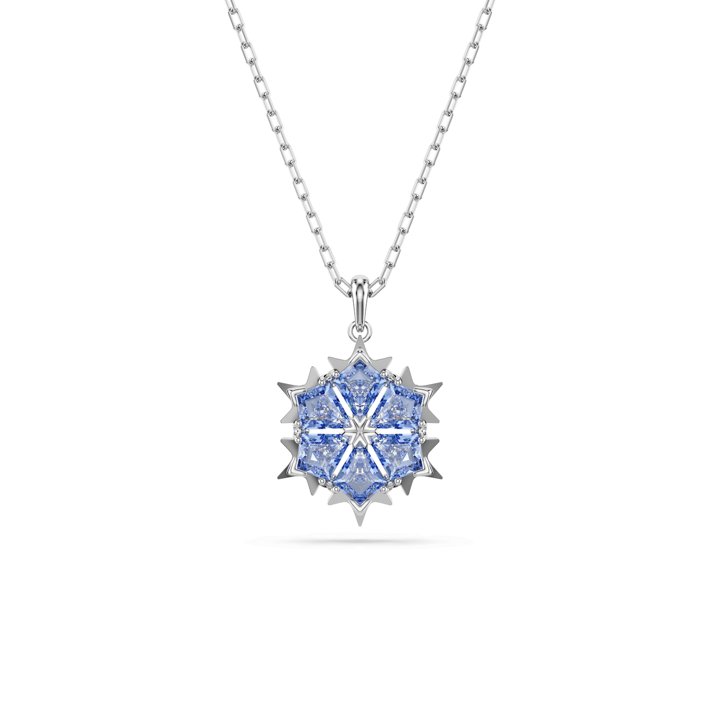 Magic set, Snowflake, Blue, Rhodium plated 5734243