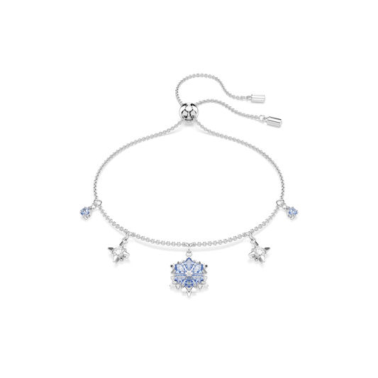 Magic bracelet, Snowflake, Blue, Rhodium plated 5734244