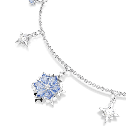 Magic bracelet, Snowflake, Blue, Rhodium plated 5734244