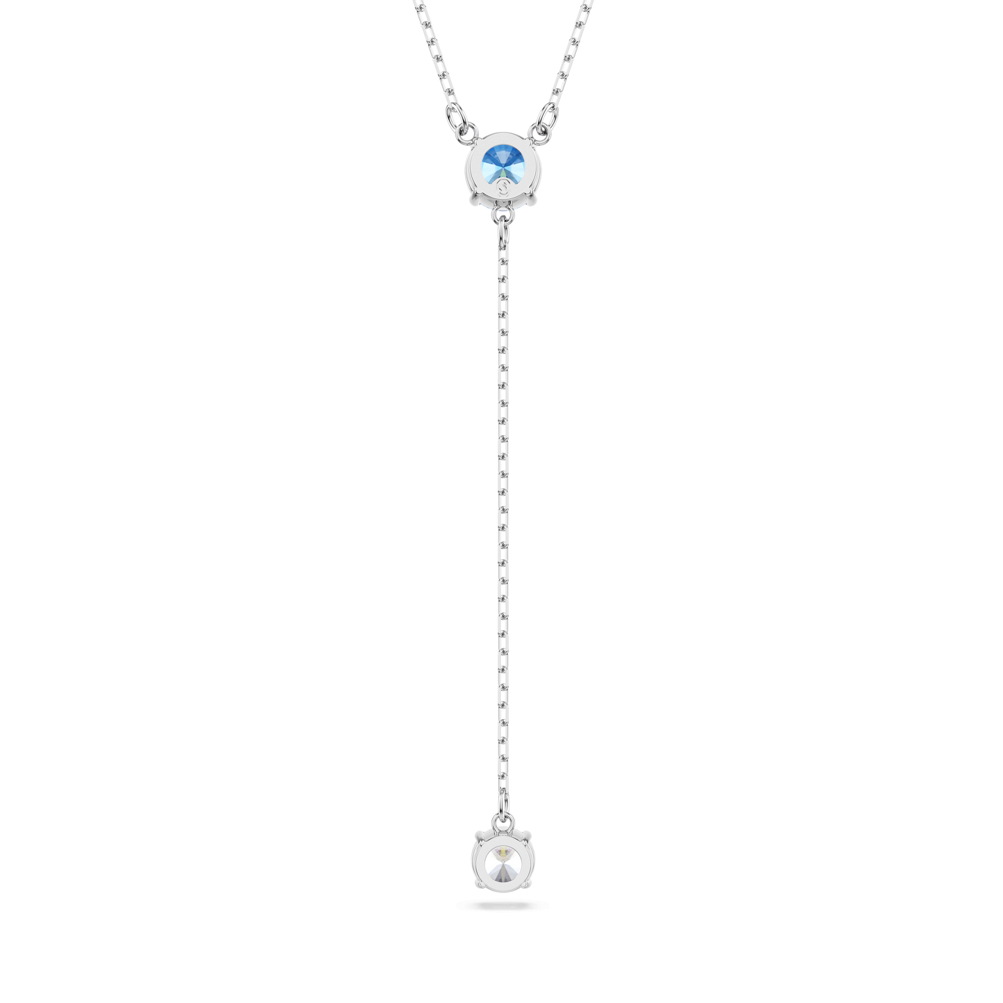 Stilla Attract Y necklace, Round cut, Blue, Rhodium plated 5734249