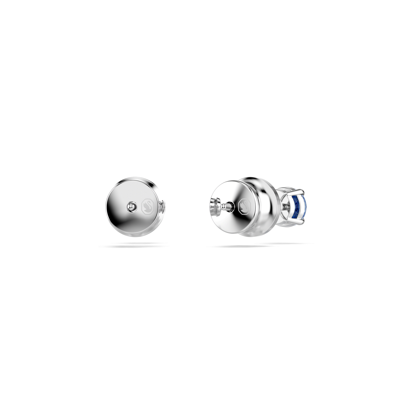 Stilla Attract stud earrings, Round cut, Blue, Rhodium plated 5734250