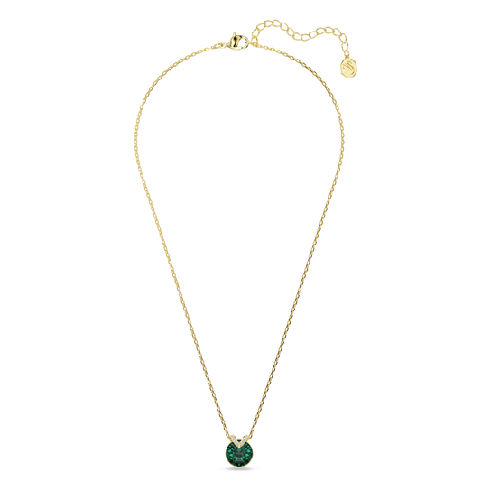 Bella V pendant, Round cut, Green, Gold-tone plated 5735387