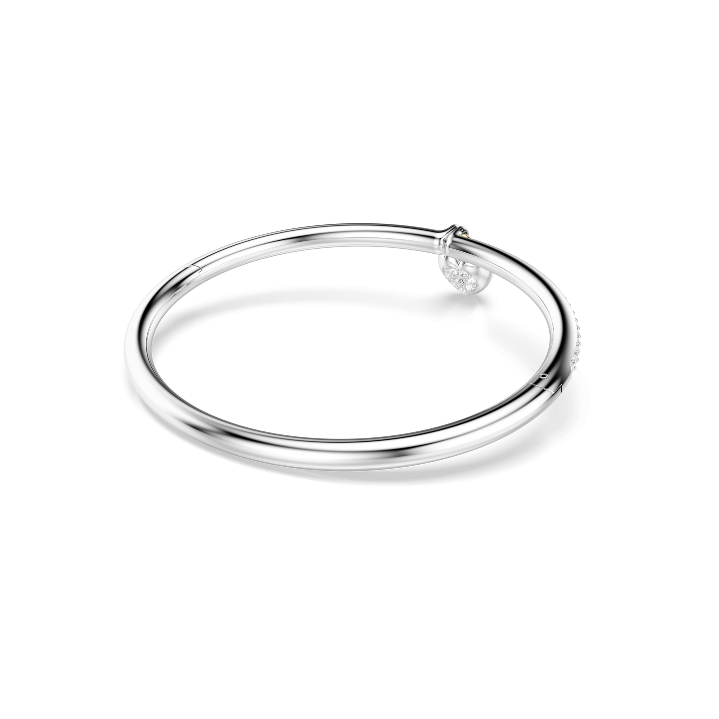 Idyllia bangle, Mixed cuts, Heart, Pink, Mixed metal finish 5737266