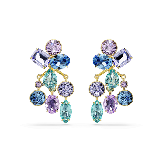 Gema earring jackets, Mixed cuts, Multicolored, Gold-tone plated 5737450