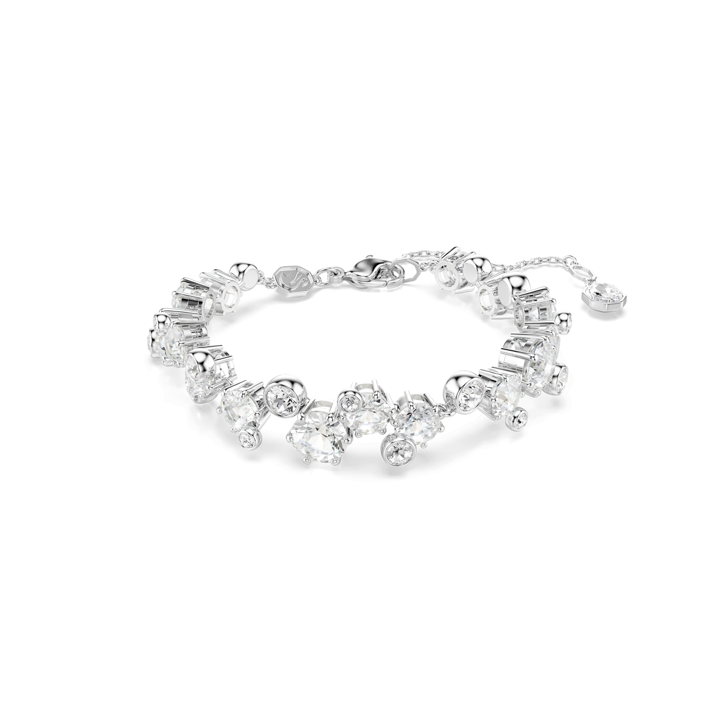 Constella set, Mixed cuts, White, Rhodium plated 5738285