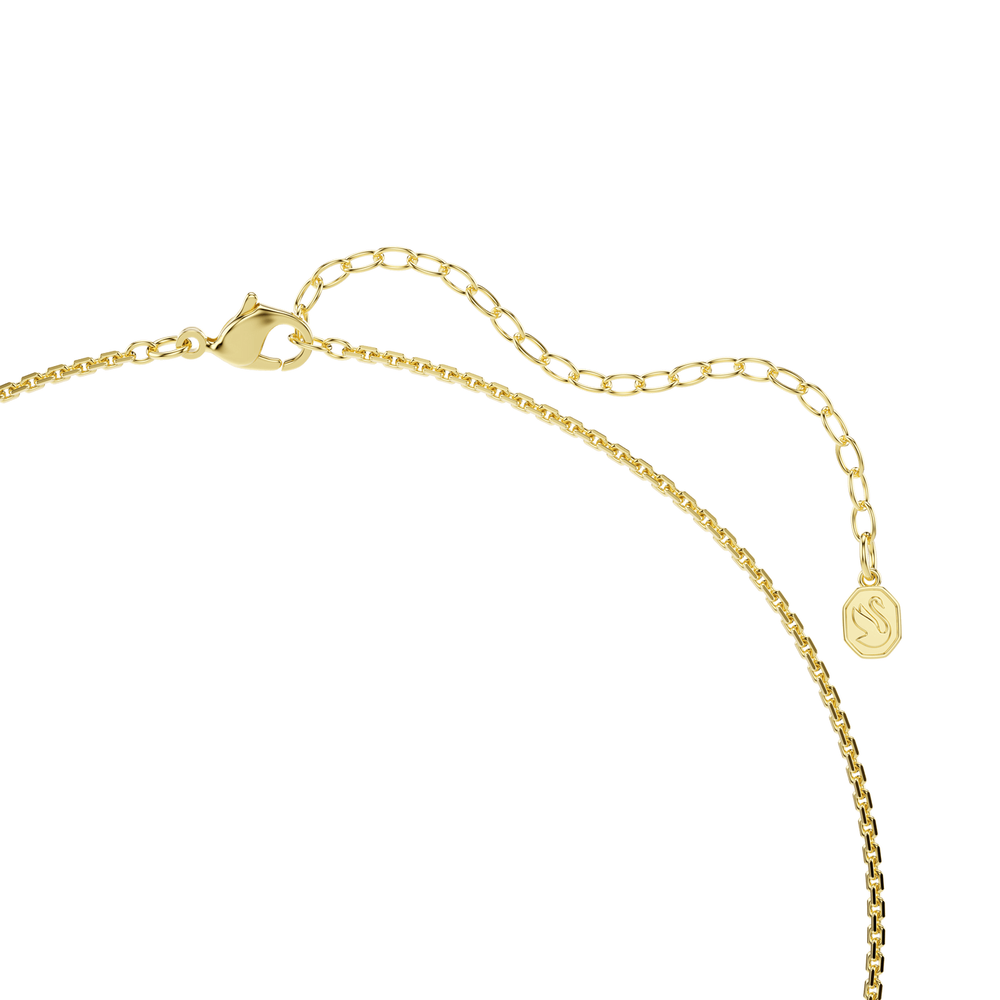 Hyperbola necklace, Round cut, White, Gold-tone plated 5740410
