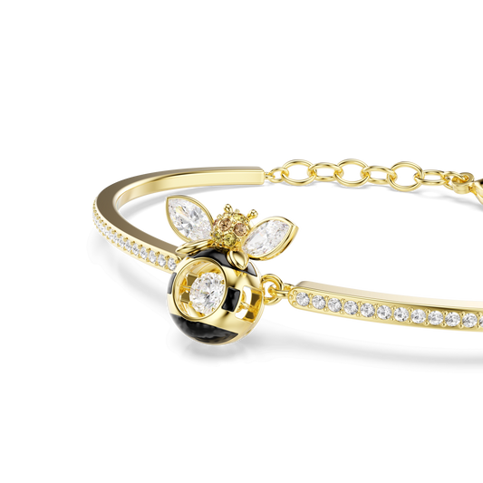 Idyllia bracelet, Mixed cuts, Bee, Multicolored, Gold-tone plated 5742679