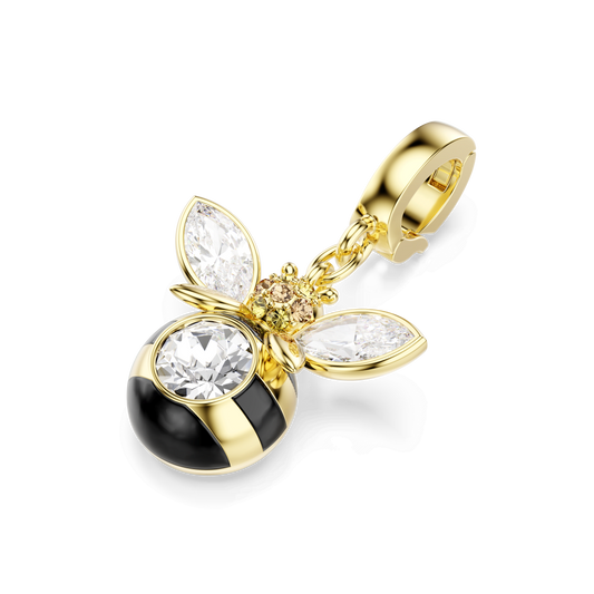 Idyllia charm, Mixed cuts, Bee, Multicolored, Gold-tone plated 5743132