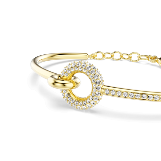 Dextera bangle, Round cut, White, Gold-tone plated 5743568