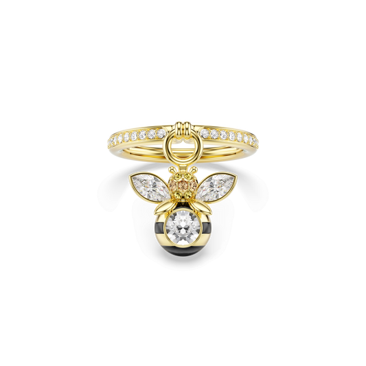 Idyllia motif ring, Mixed cuts, Bee, Multicolored, Gold-tone plated 5748152