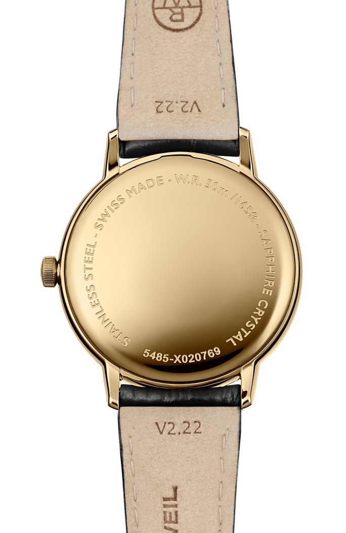 Toccata Men's Quartz Gold PVD White Dial Leather Strap Watch, 39mm 5485-PC-00359