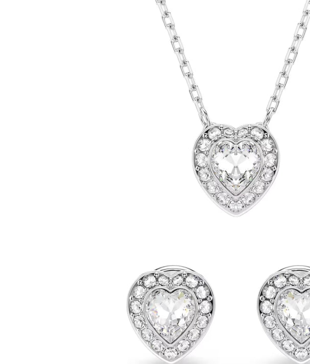Ariana Grande x Swarovski set Mixed cuts, Heart, White, Rhodium plated