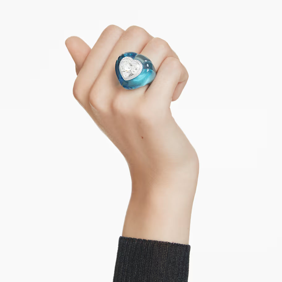 Dulcis cocktail ring, Heart cut, Pavé, Heart, Blue