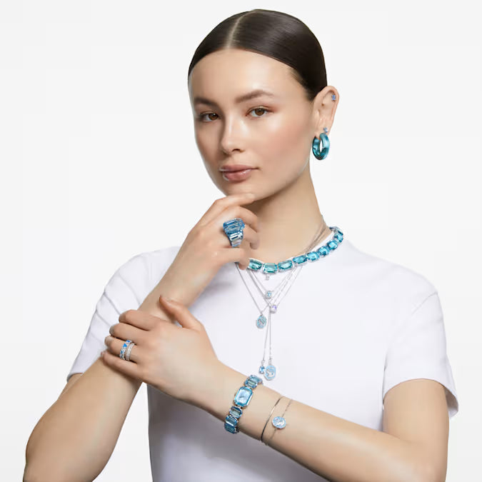 Lucent cocktail ring, Octagon cut, Blue