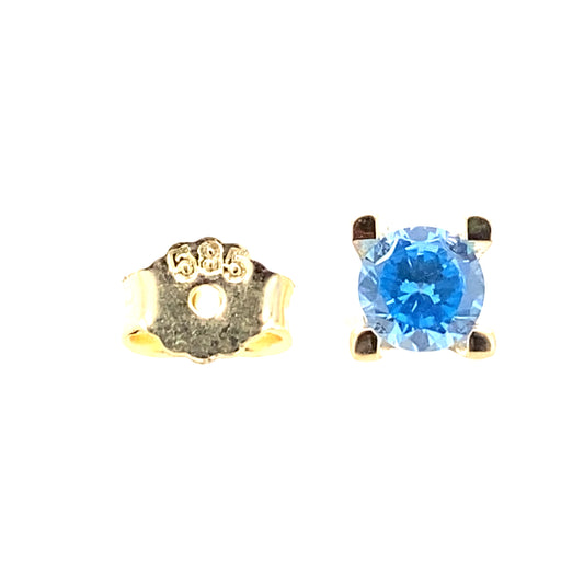 Light blue Color CZ and gold earrings