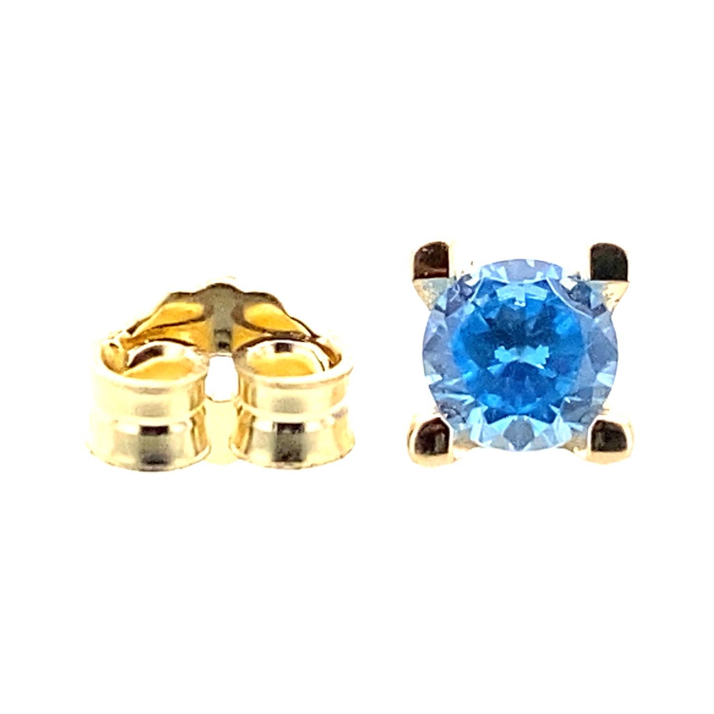 Light blue Color CZ and gold earrings