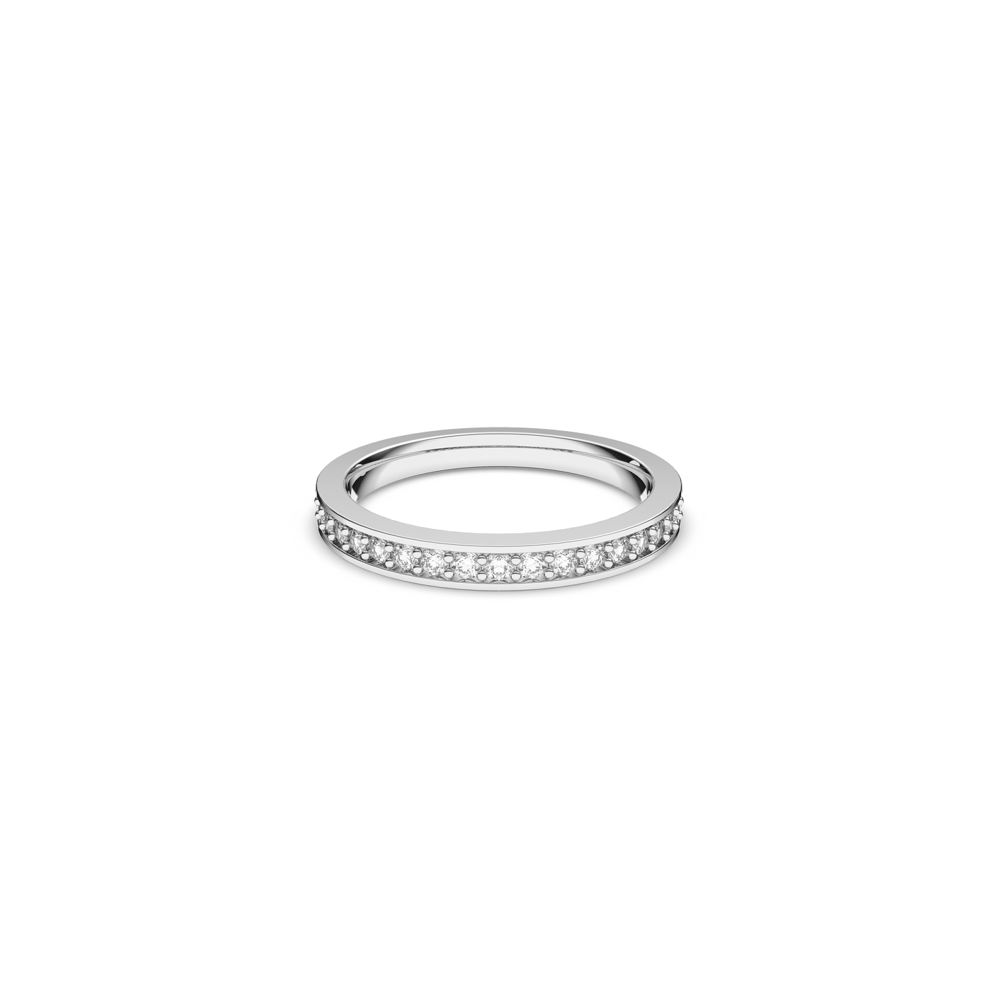 Matrix ring, White, Rhodium plated 1121066