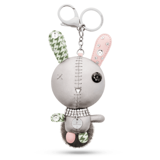 Mathilde bag charm, Rabbit, Gray, Stainless steel 5020921