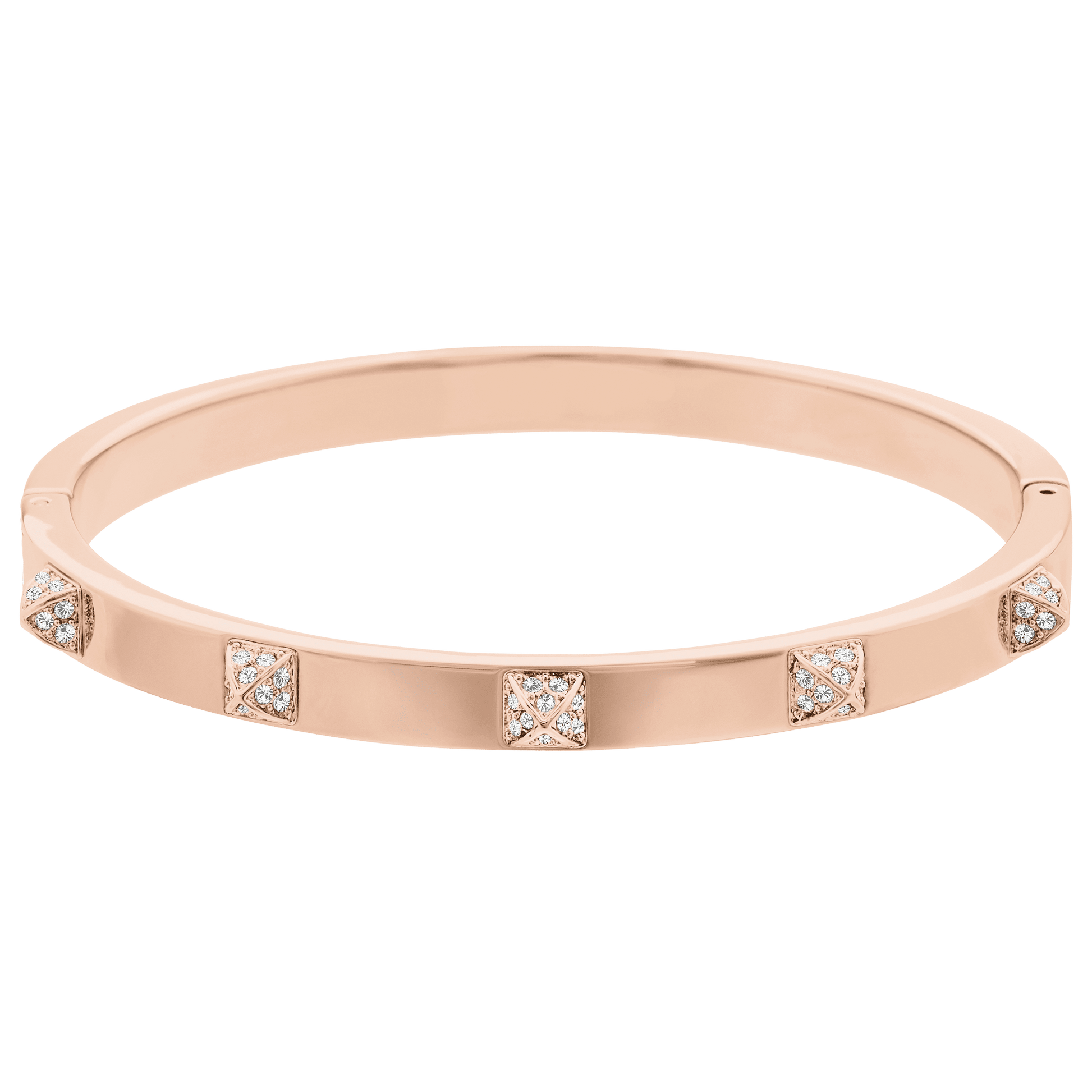 Dextera bangle, Pavé, White, Rose gold-tone plated 5098368