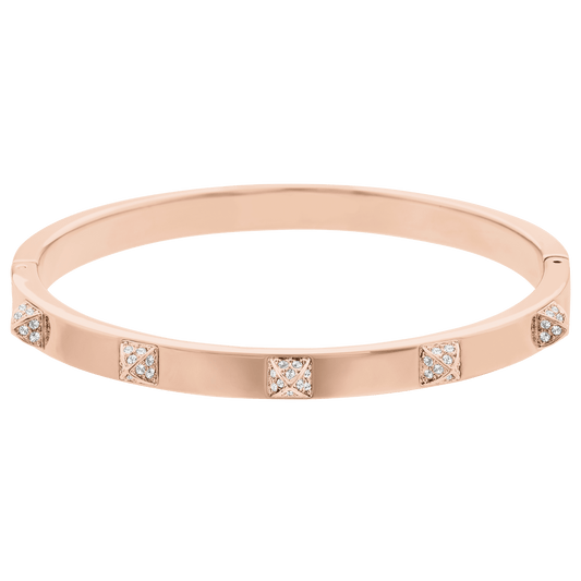 Dextera bangle, Pavé, White, Rose gold-tone plated 5098368
