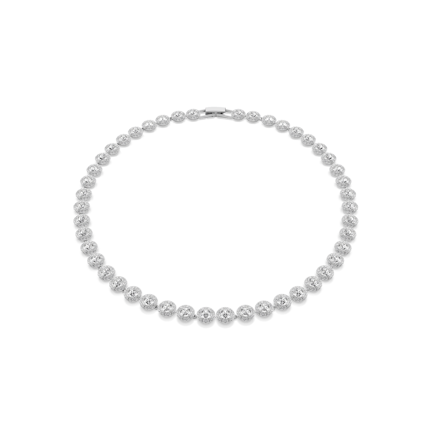Una Angelic necklace, Round cut, Medium, White, Rhodium plated 5117703