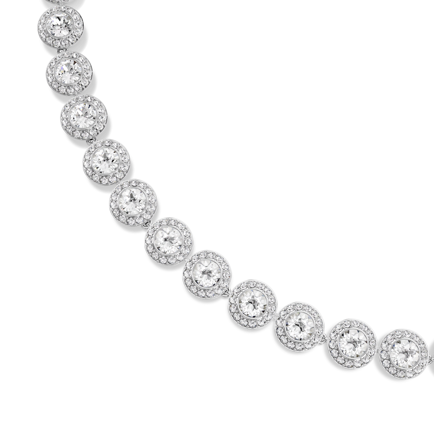 Una Angelic necklace, Round cut, Medium, White, Rhodium plated 5117703