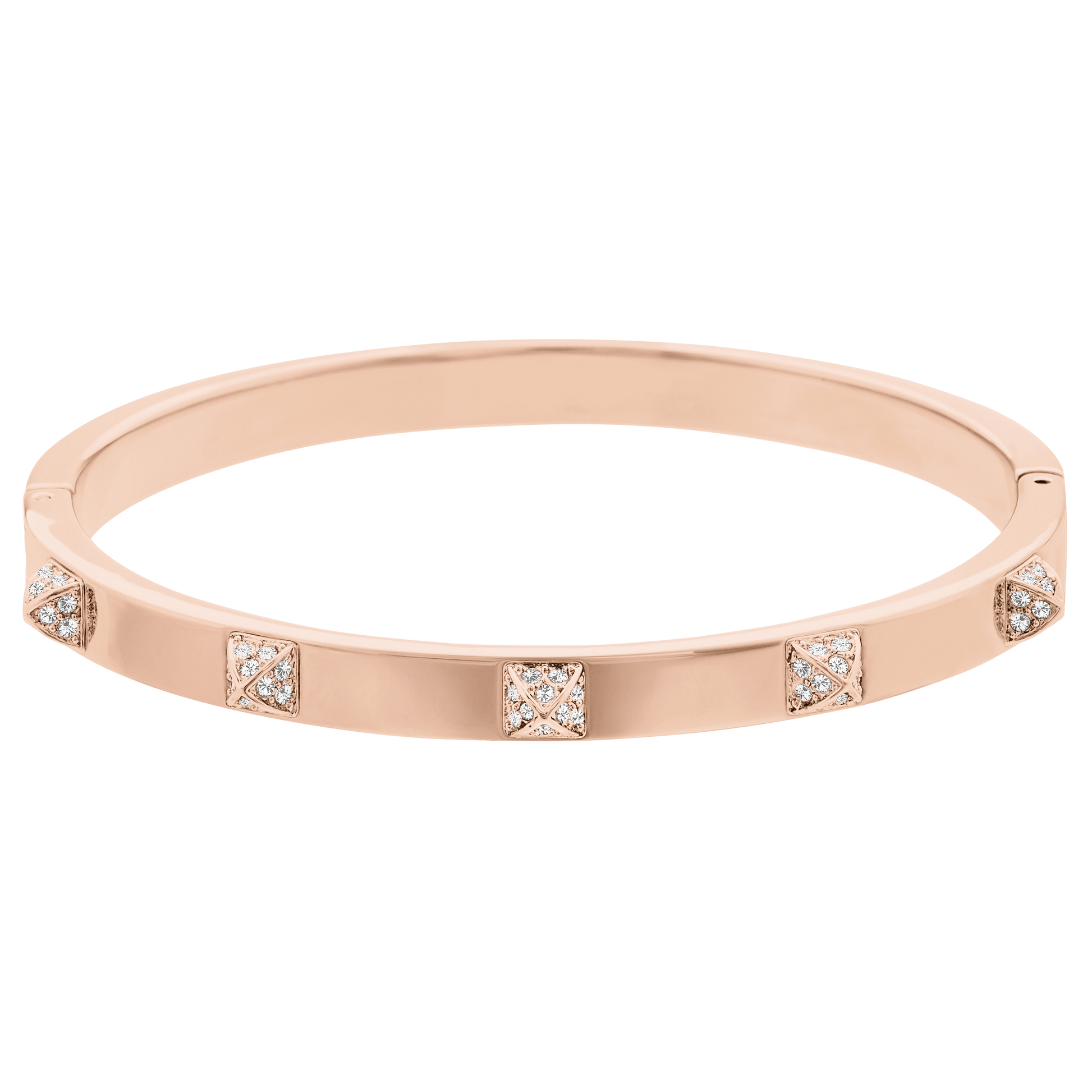 Dextera bangle, Pavé, White, Rose gold-tone plated 5184528