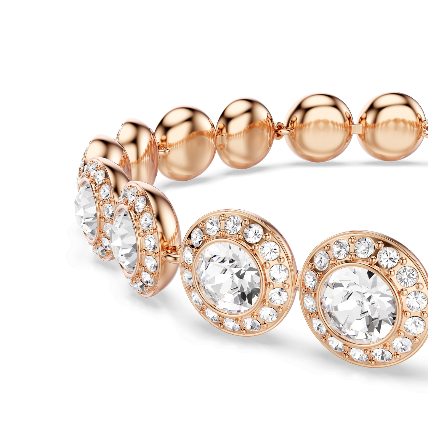 Una Angelic bracelet, Round cut, Pavé, Medium, White, Rose gold-tone plated 5240513