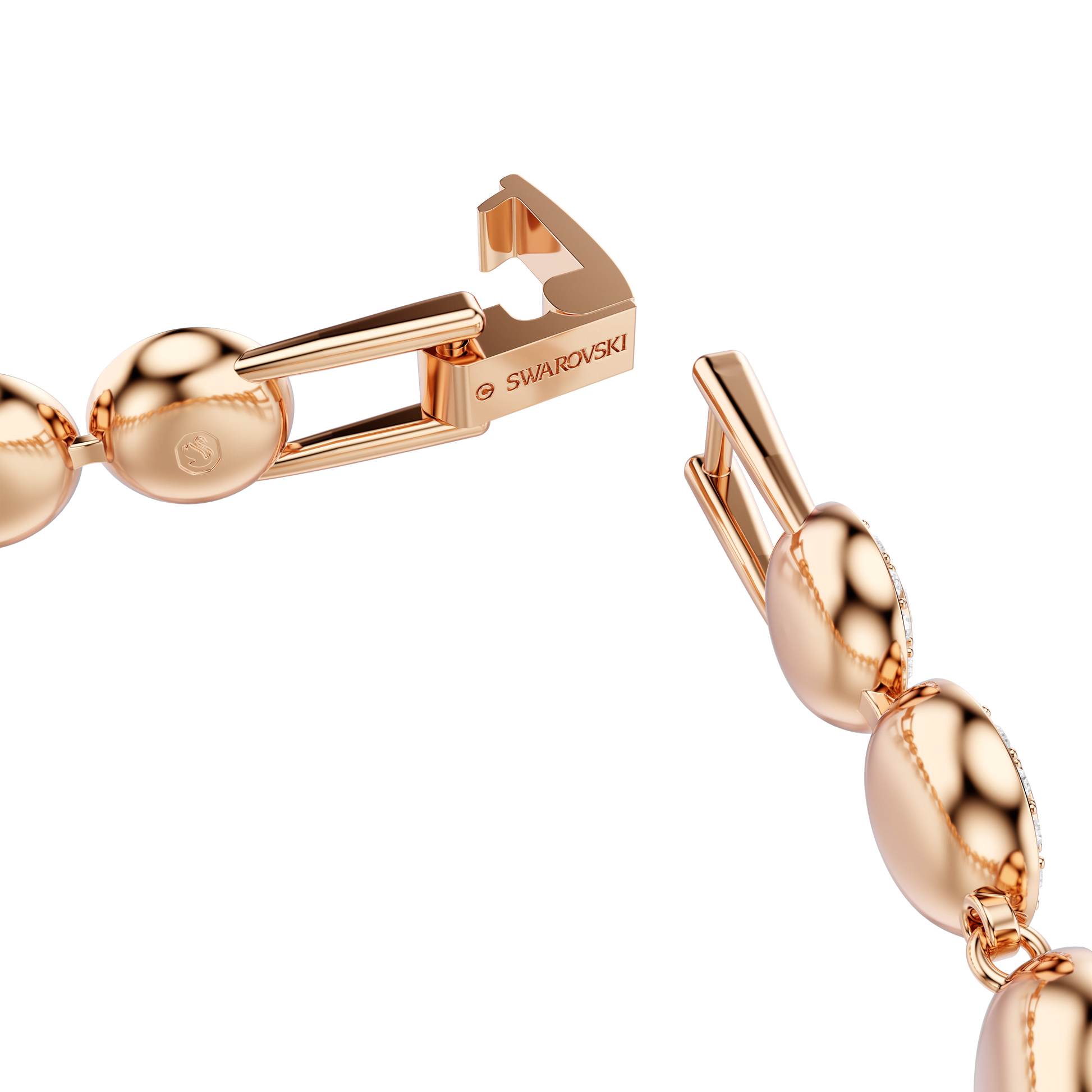 Una Angelic bracelet, Round cut, Pavé, Medium, White, Rose gold-tone plated 5240513