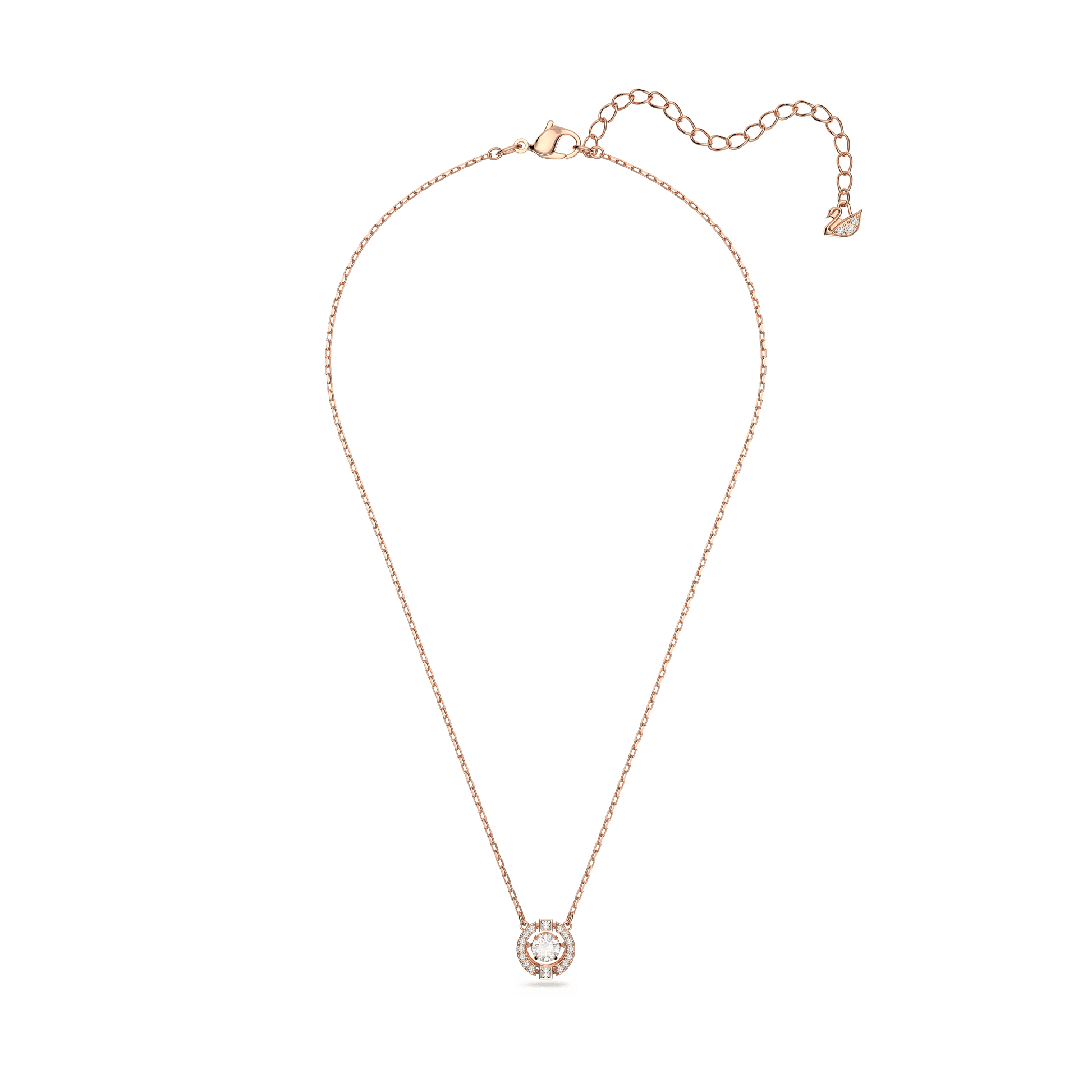 Una necklace, Round cut, White, Rose gold-tone plated 5272364