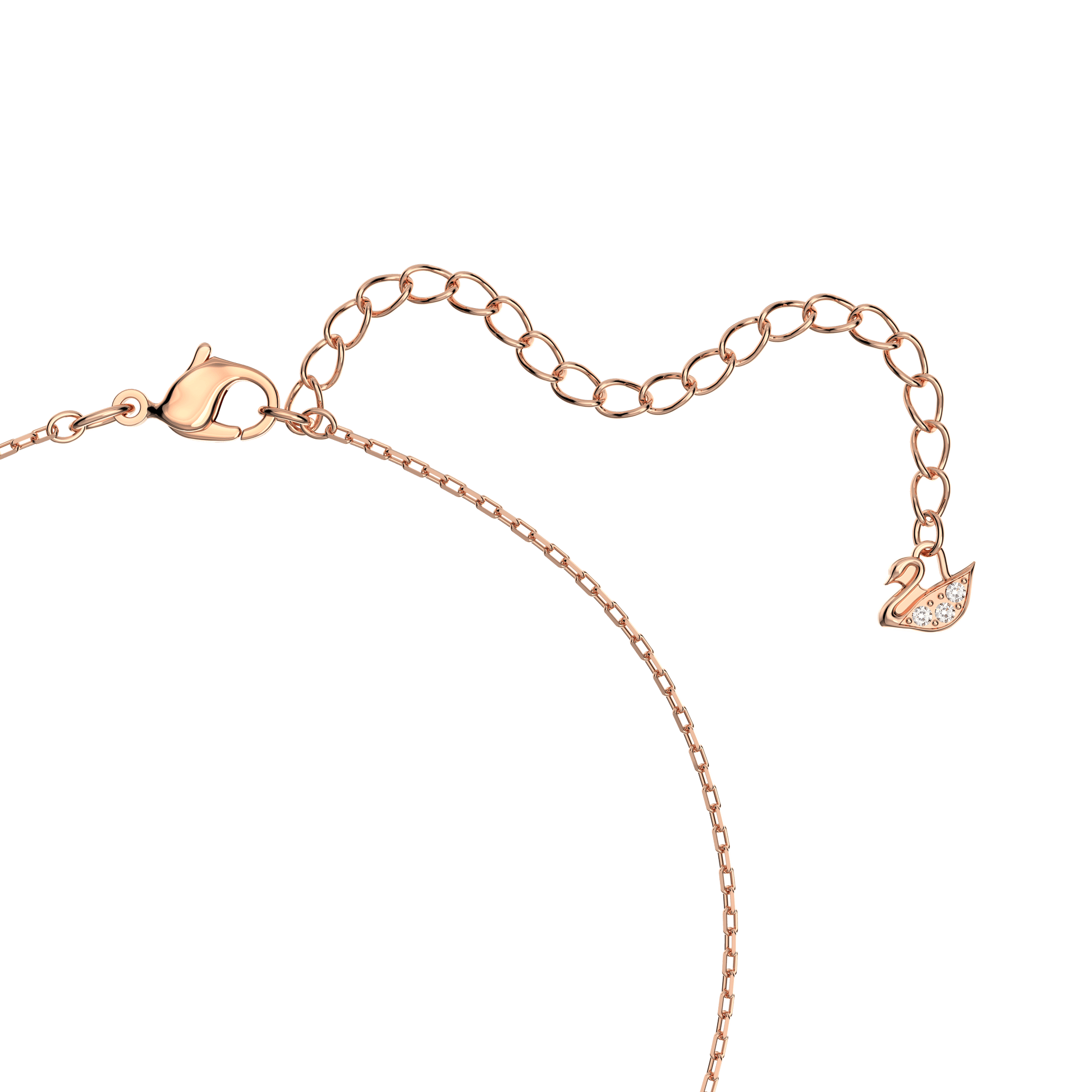 Una necklace, Round cut, White, Rose gold-tone plated 5272364