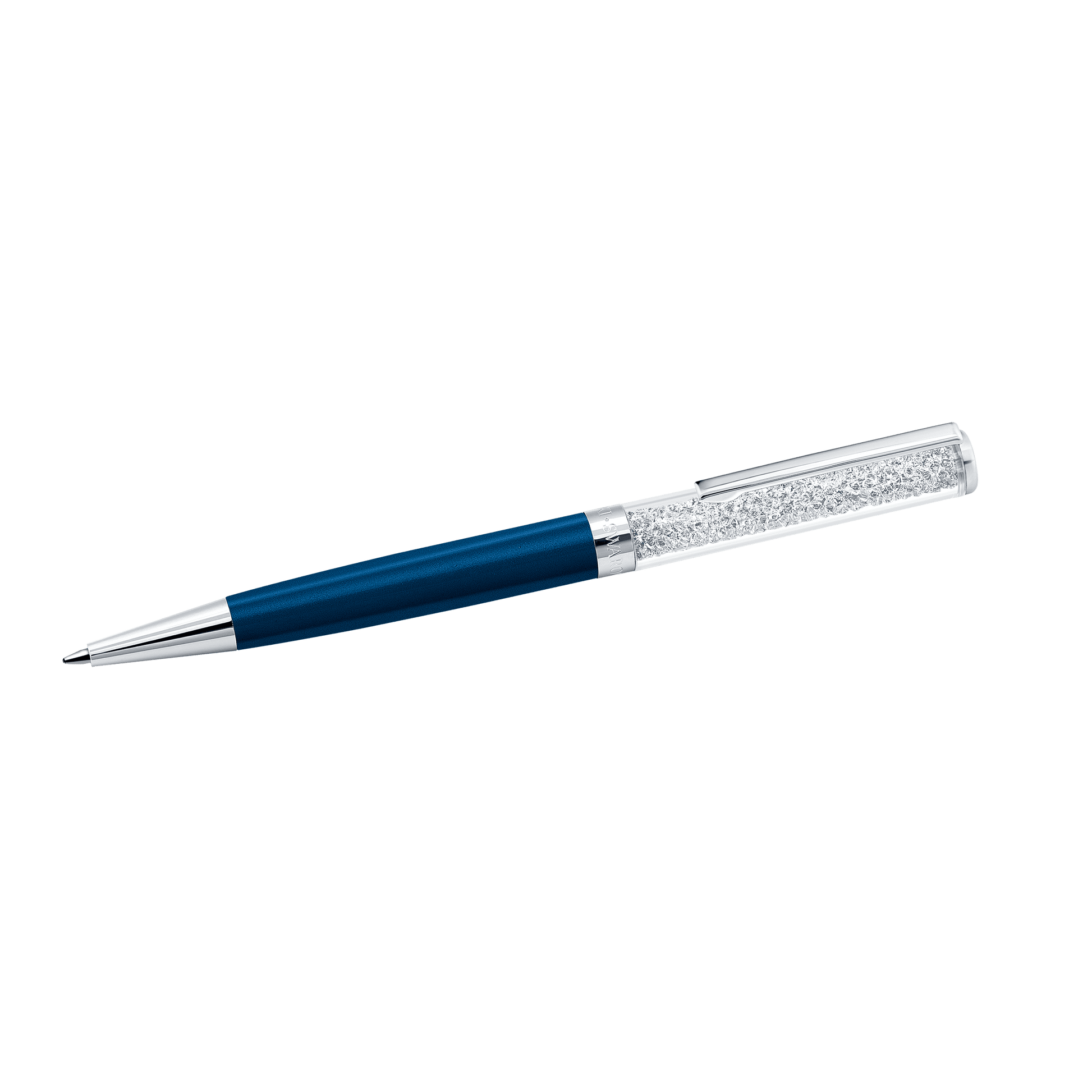 Crystalline ballpoint pen, Blue, Blue lacquered, Chrome plated 5351068