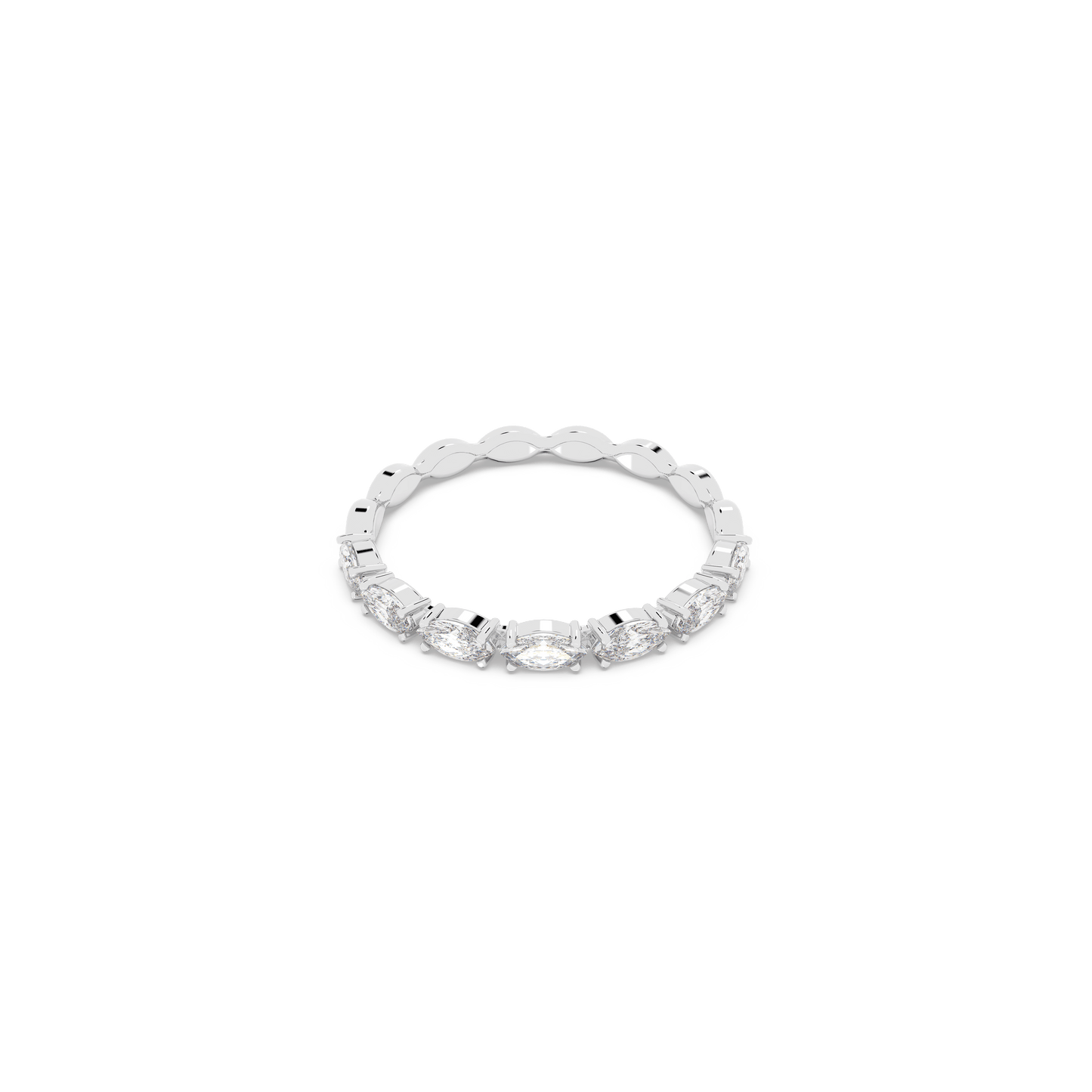 Matrix Vittore ring, Marquise cut, White, Rhodium plated 5366570