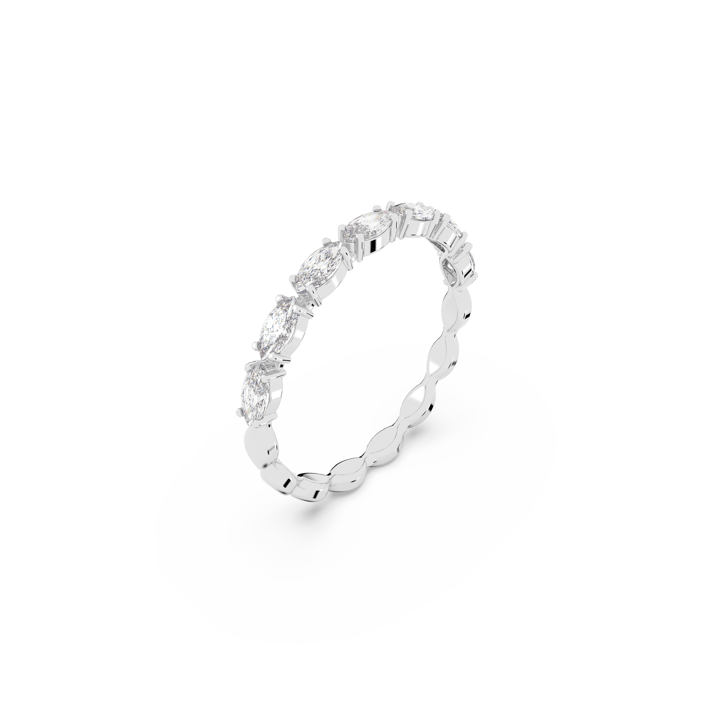 Matrix Vittore ring, Marquise cut, White, Rhodium plated 5366570