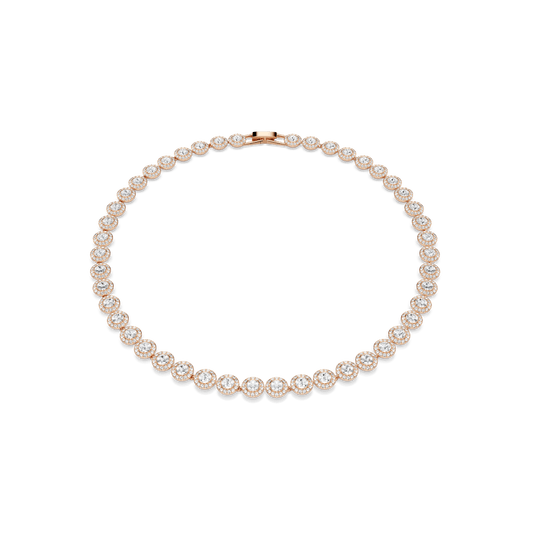 Una Angelic necklace, Round cut, Medium, White, Rose gold-tone plated 5367845