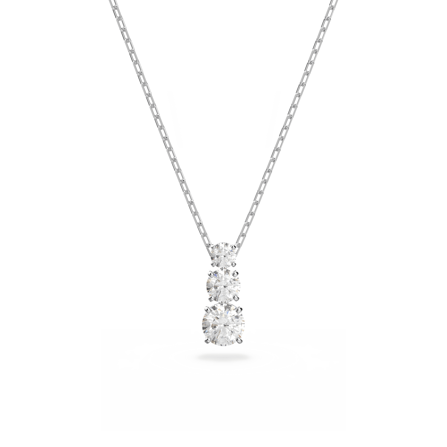 Stilla Attract pendant, Round cut, White, Rhodium plated 5414970