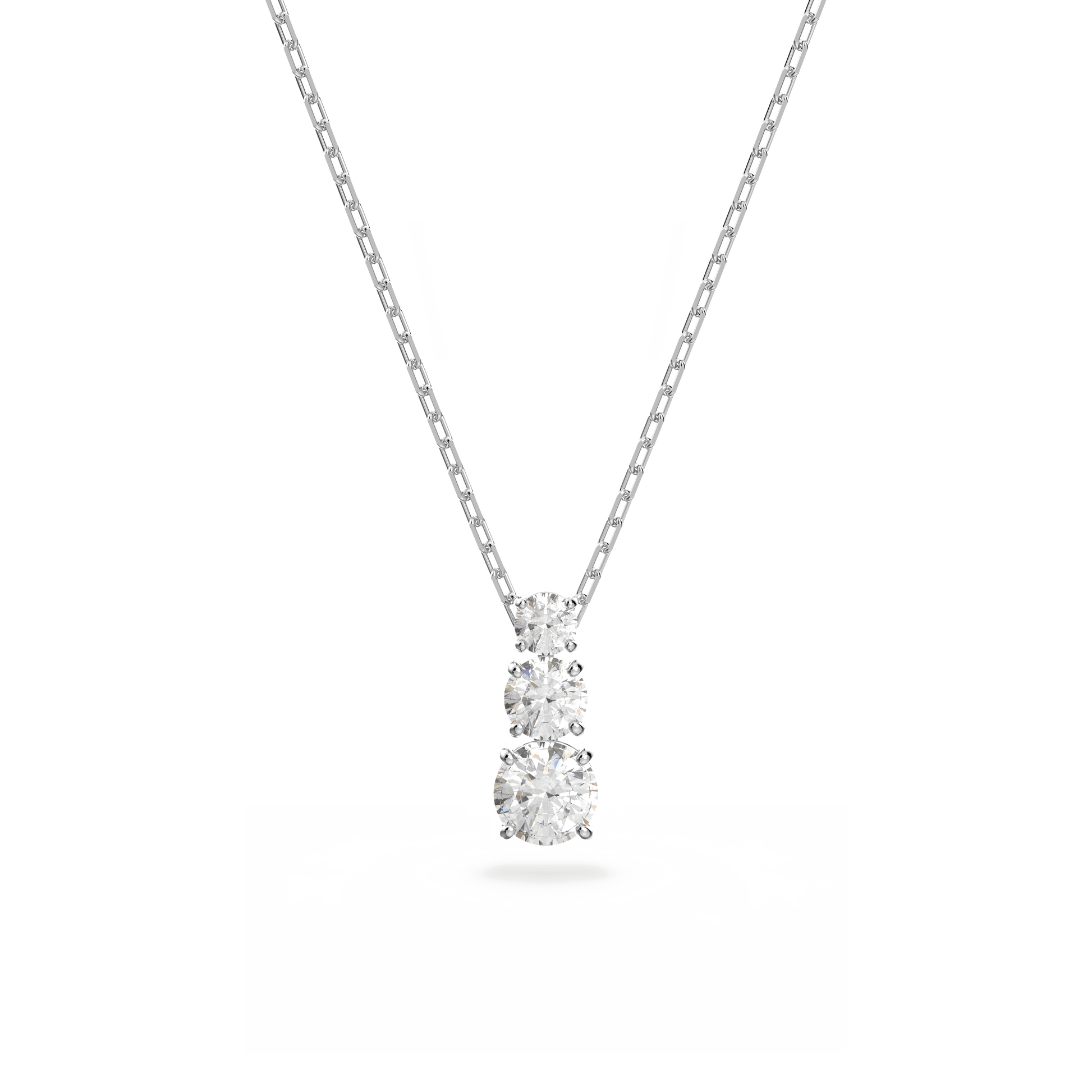 Stilla Attract pendant, Round cut, White, Rhodium plated 5414970