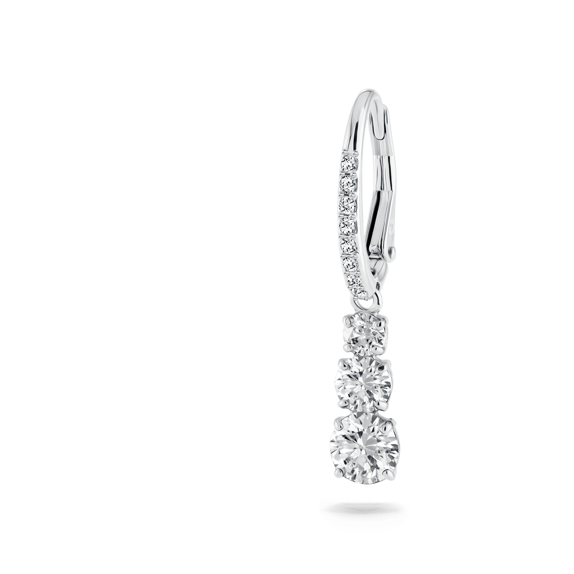 Stilla Attract hoop earrings, Round cut, White, Rhodium plated 5416155