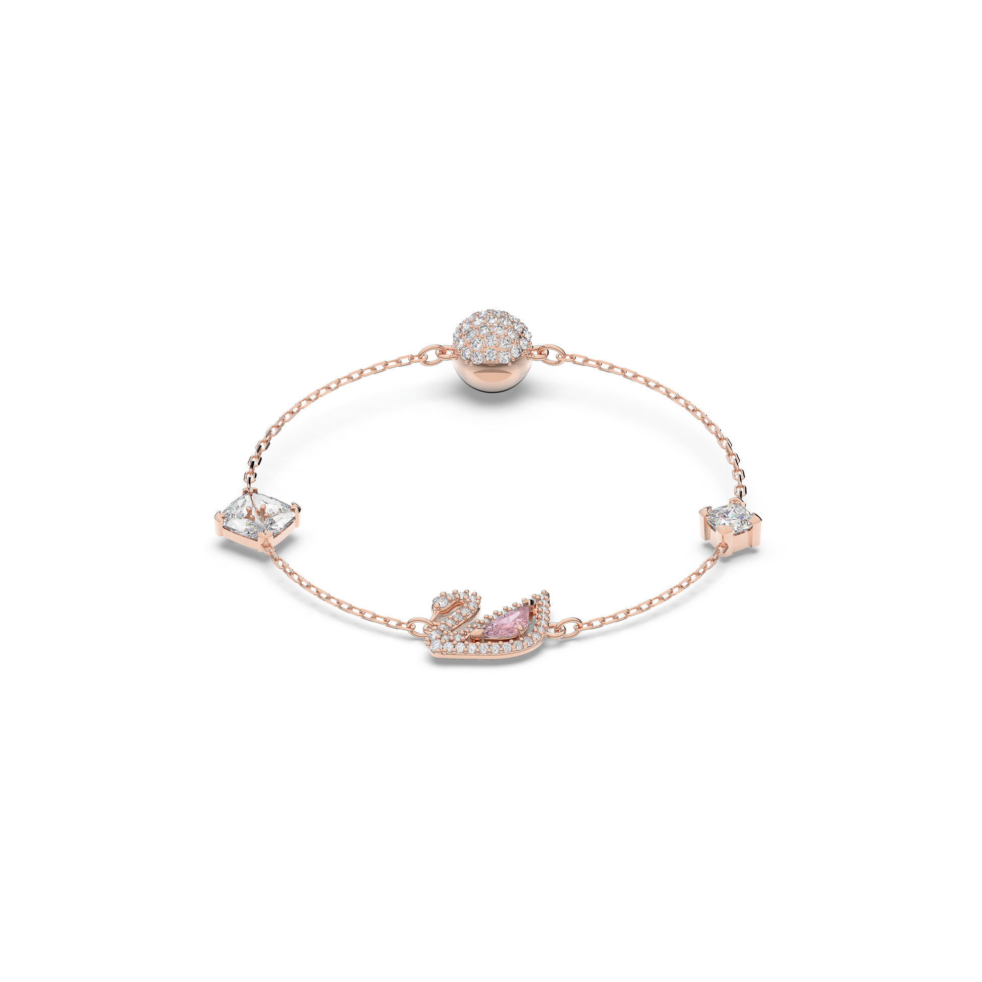 Swan bracelet, Swan, Pink, Rose gold-tone plated 5472271