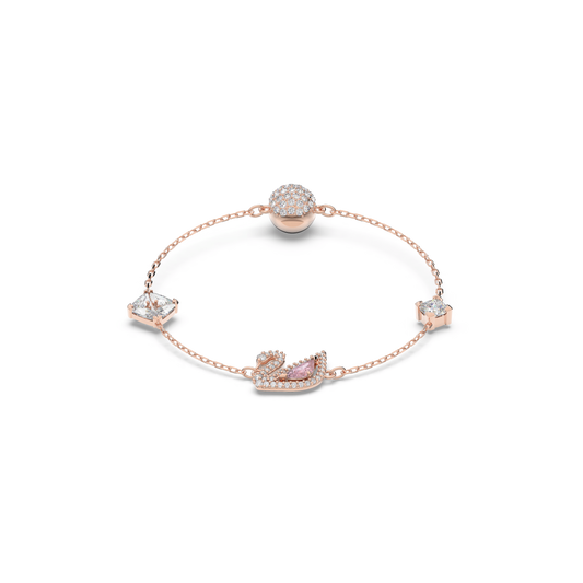 Swan bracelet, Swan, Pink, Rose gold-tone plated 5472271