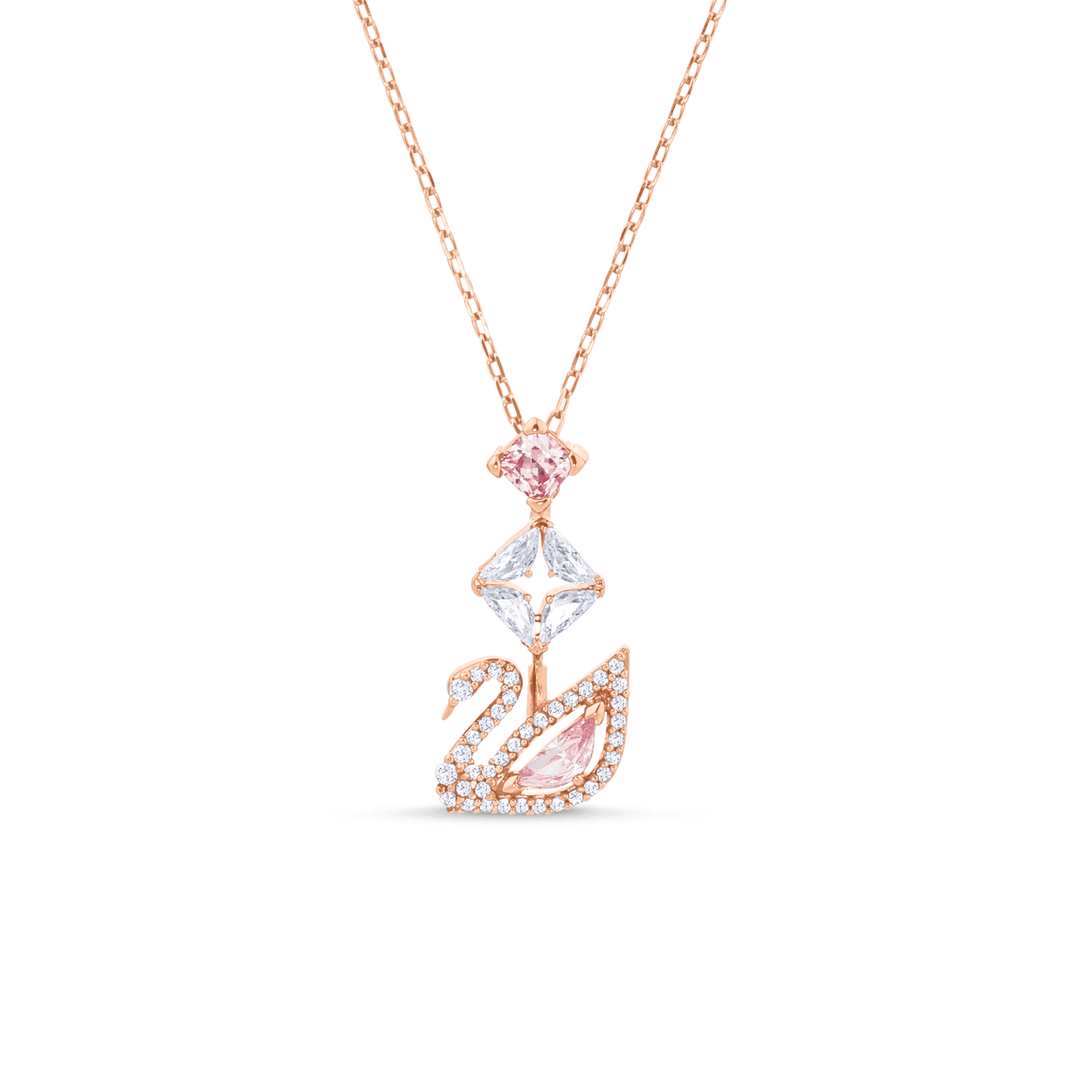 Swan necklace, Swan, Pink, Rose gold-tone plated 5473024