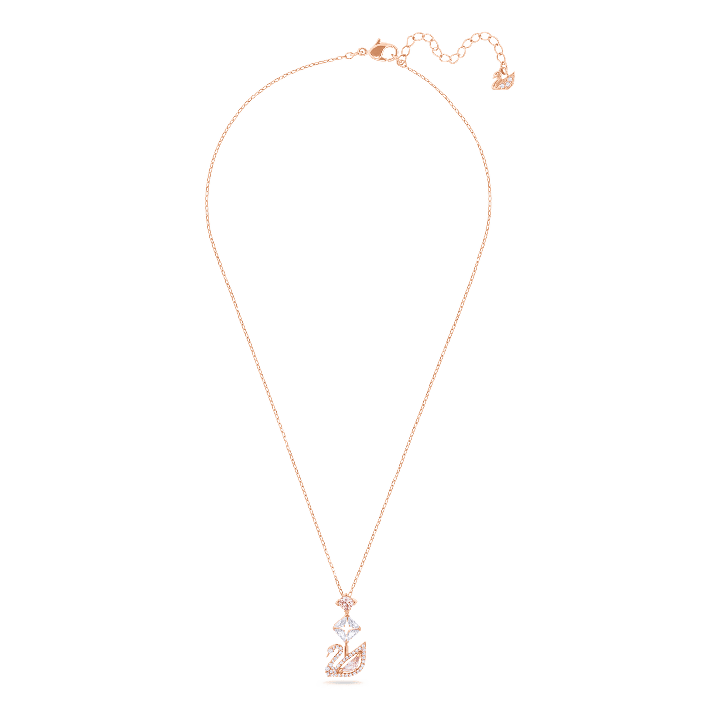 Swan necklace, Swan, Pink, Rose gold-tone plated 5473024