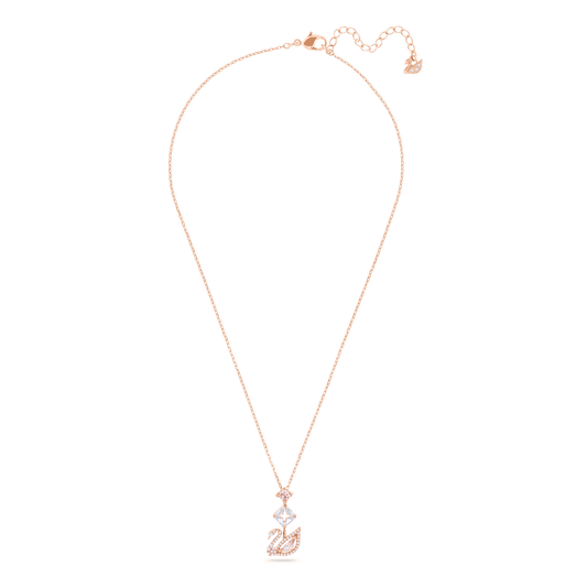Swan necklace, Swan, Pink, Rose gold-tone plated 5473024