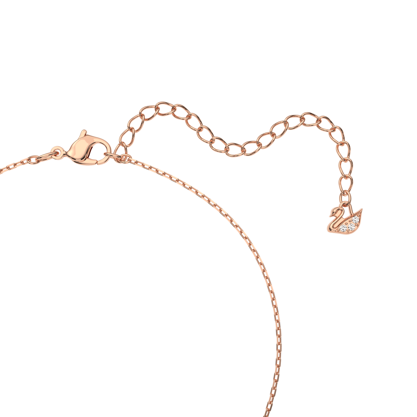 Swan necklace, Swan, Pink, Rose gold-tone plated 5473024