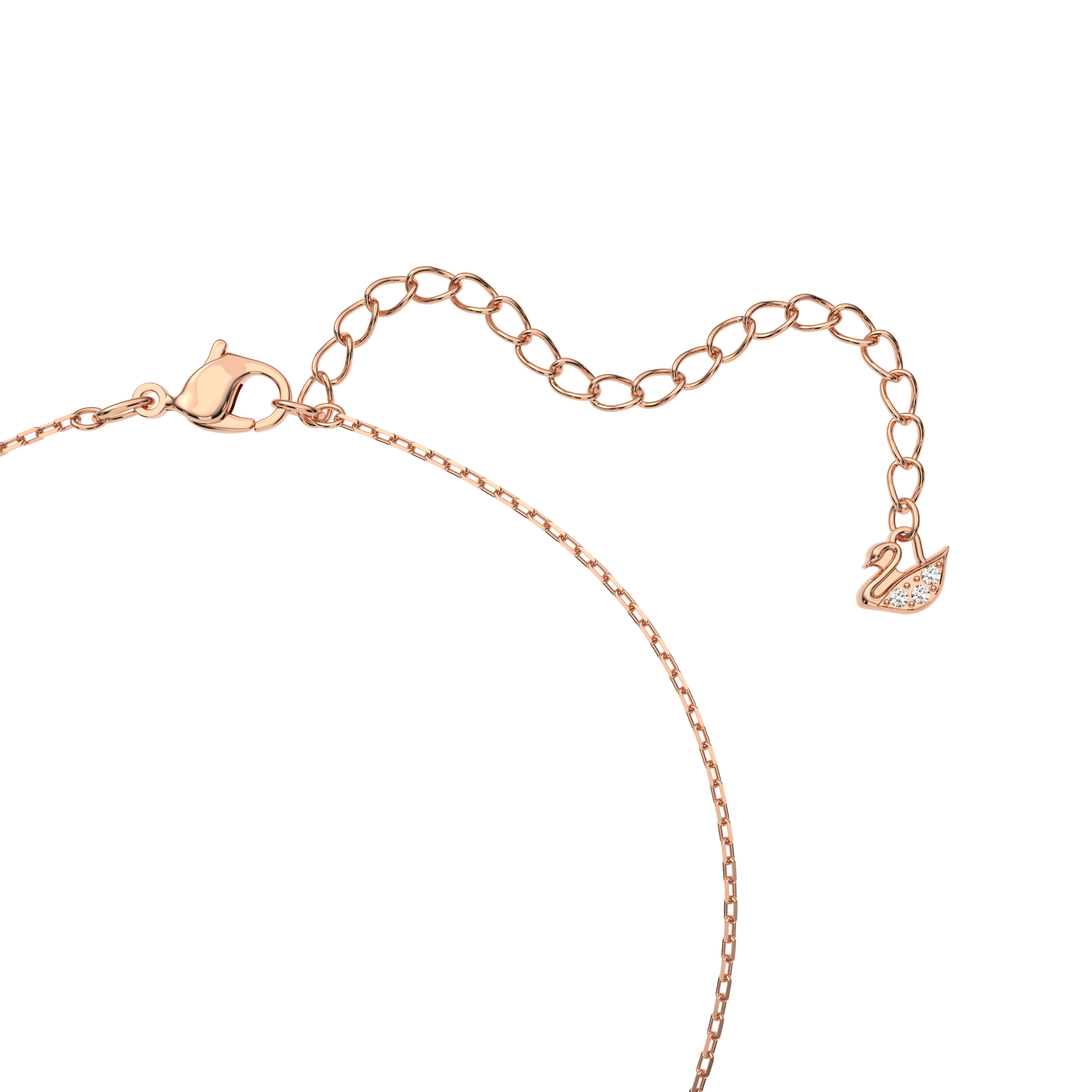 Swan necklace, Swan, Pink, Rose gold-tone plated 5473024