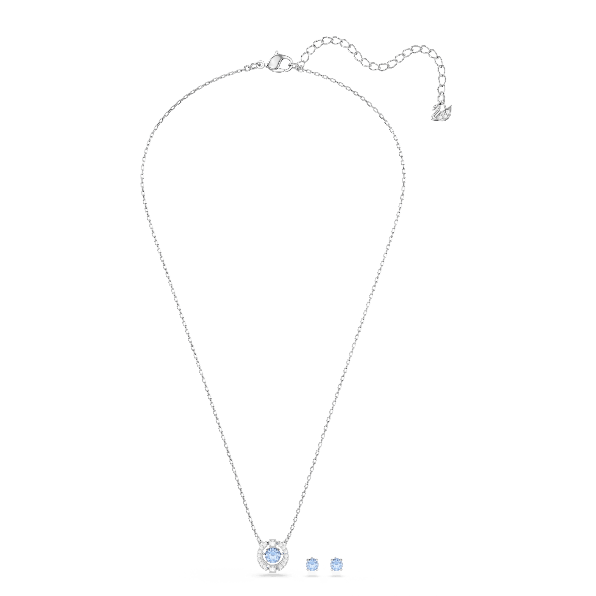 Una set, Round cut, Blue, Rhodium plated 5480485