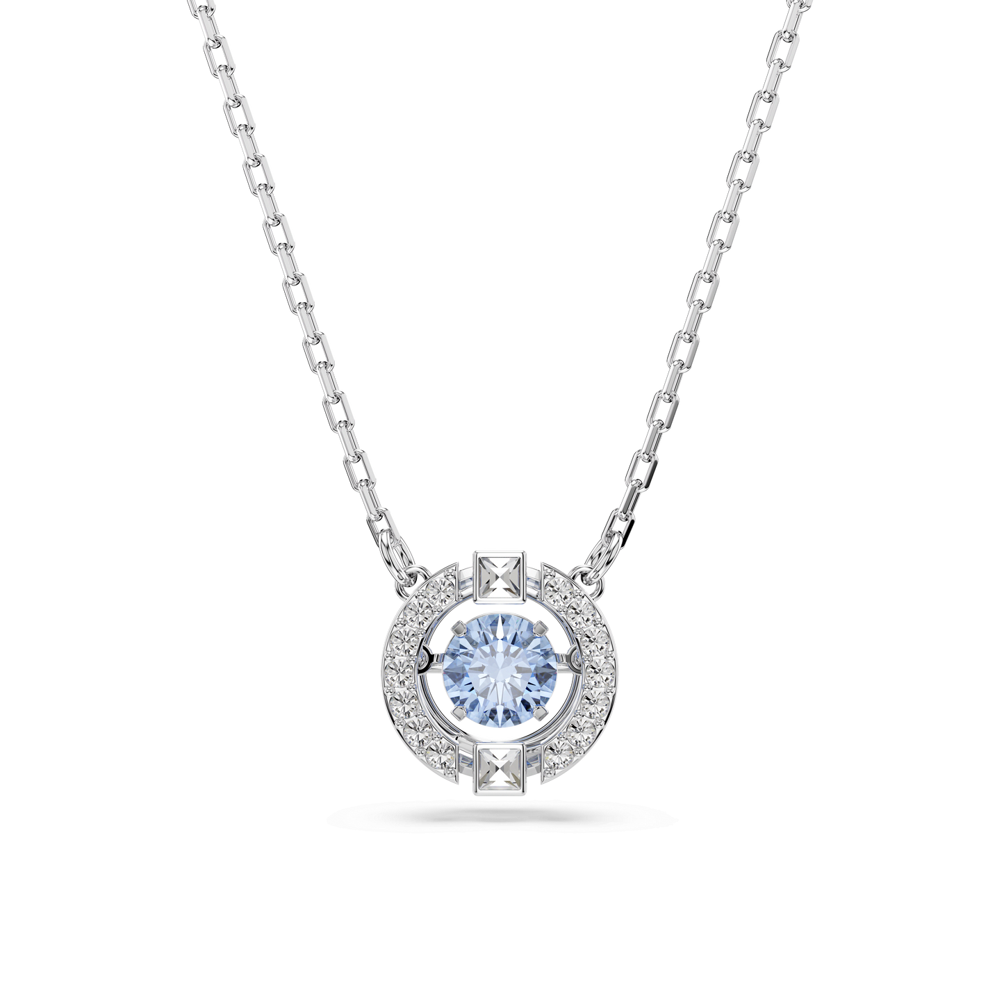 Una set, Round cut, Blue, Rhodium plated 5480485