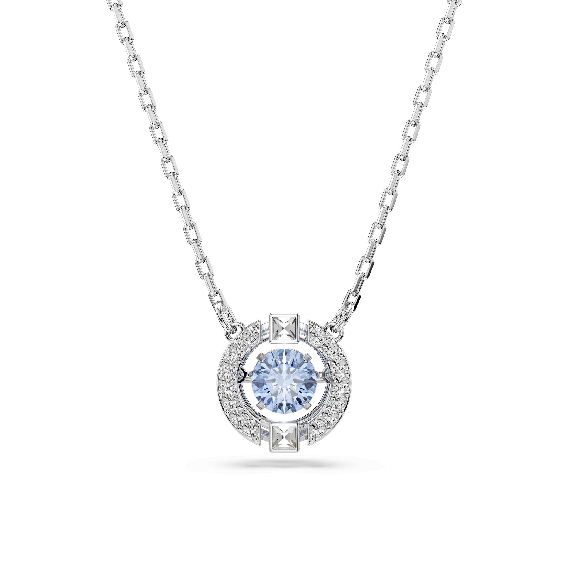 Una set, Round cut, Blue, Rhodium plated 5480485