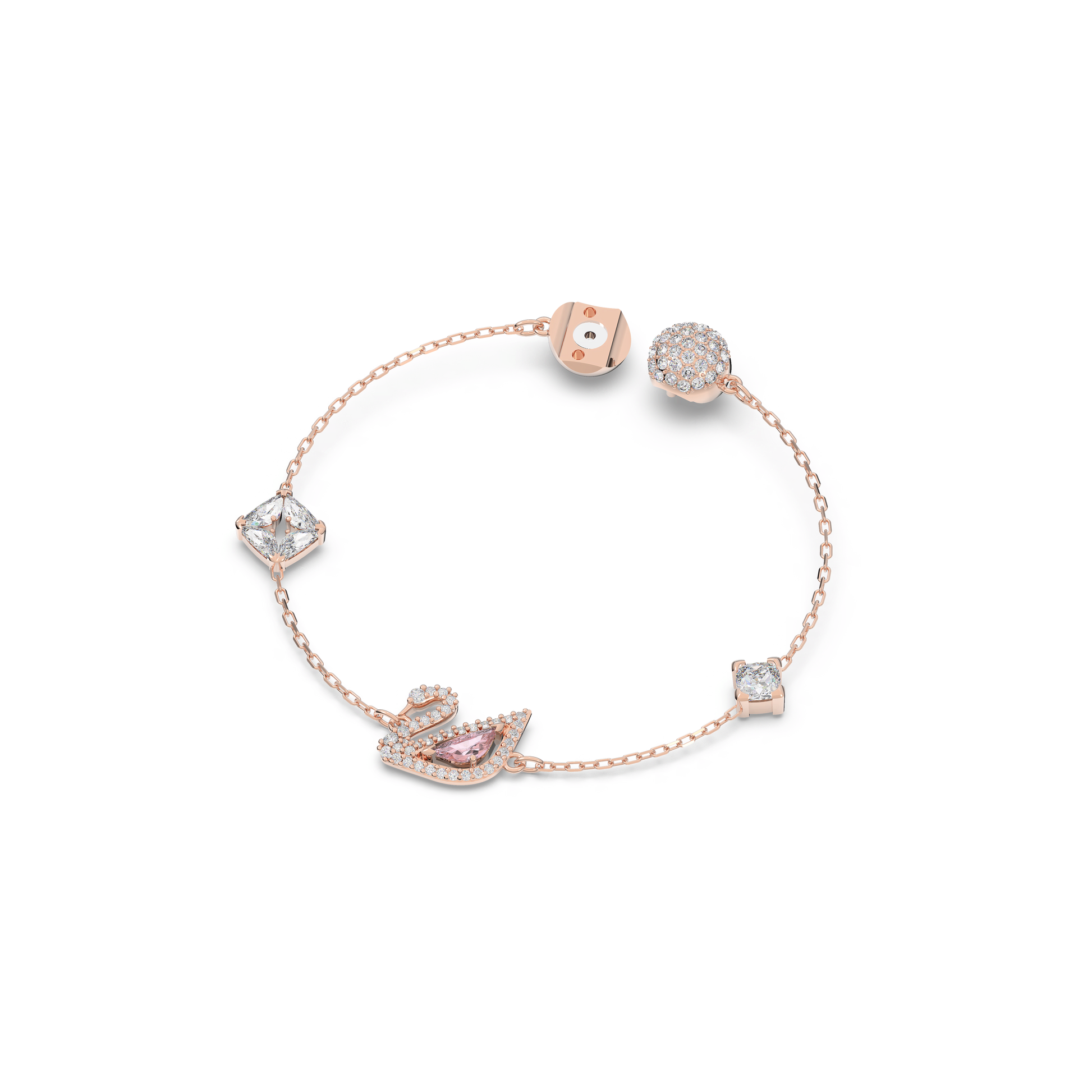 Swan bracelet, Swan, Pink, Rose gold-tone plated 5485876