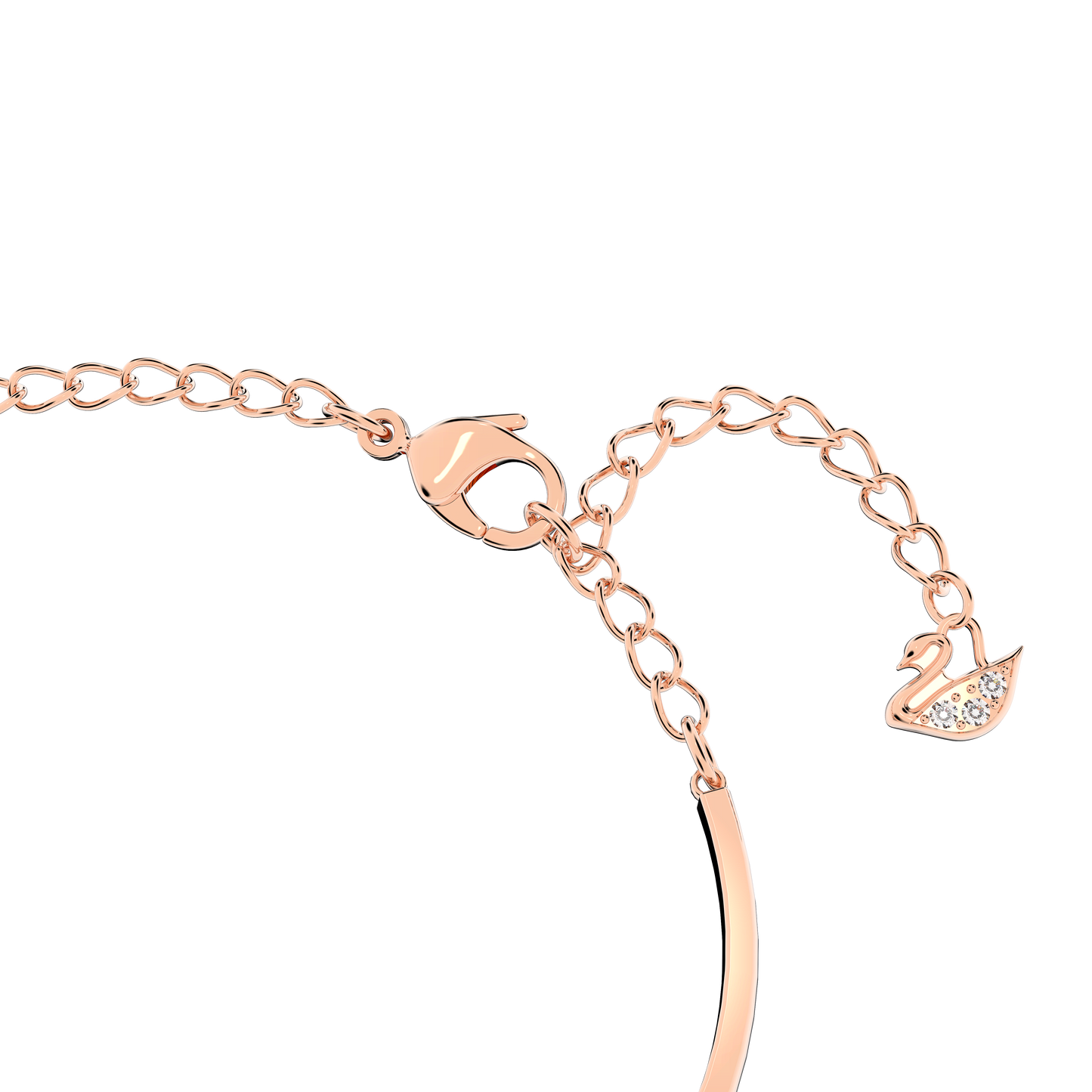 Hyperbola bangle, Infinity and heart, White, Mixed metal finish 5518869